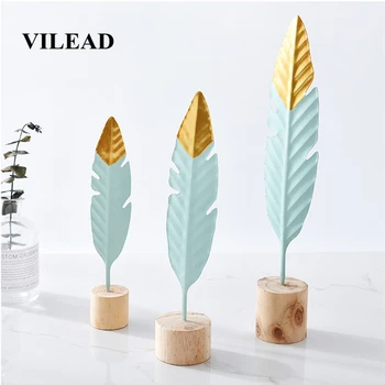 

VILEAD 24cm 36cm Iron Feather Figurines Nordic Style Simple Creative Living Room Table Bedroom Home Decoration Set Shootin Hogar