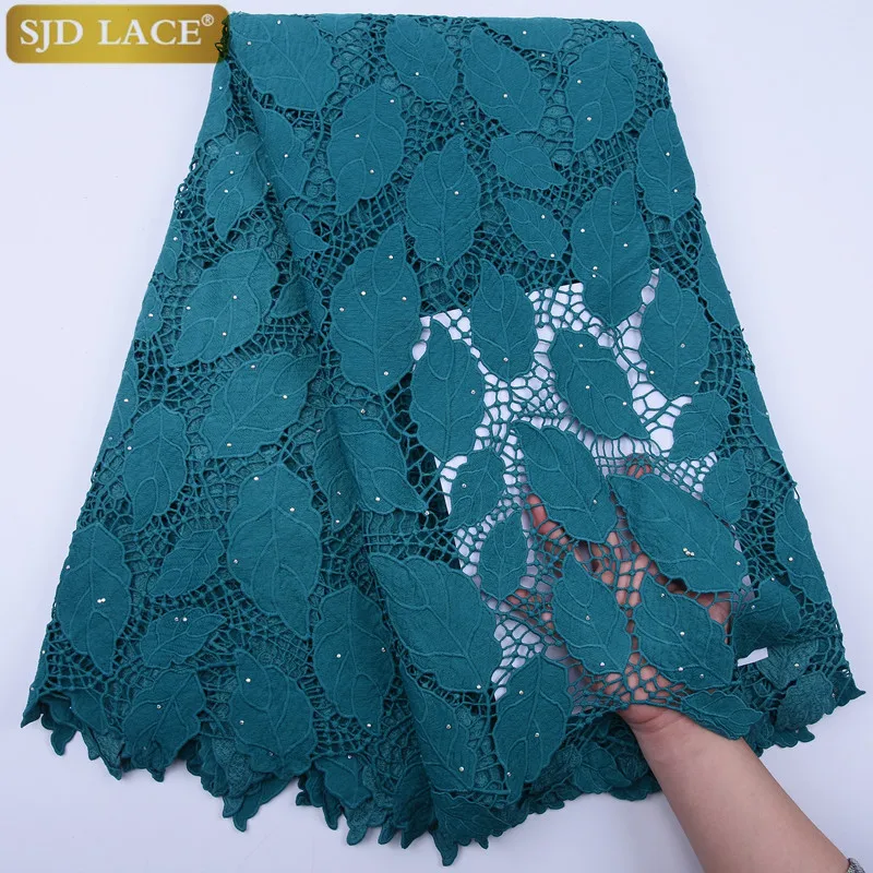 

SJD LACE New Arrivals African Cord Lace Fabric High Quality Guipure Cord Water Soluble Lace With Cutout Holes For Wedding A1804