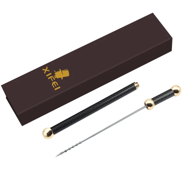 Stainless Steel Cigar Needle Drilled Cutter Burr Dredge Hole Retro Puncher Portable Carbon Fiber Smoking Tools Accessories - Image 6
