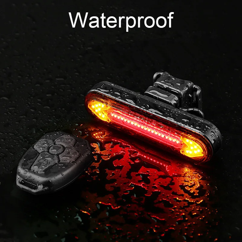 Wireless Remote Control Bicycle Turn Signal Red Yellow LED Road Mountain Bike Light Cycling Taillight Safety Warning Rear Lamp