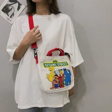 Уличная сумка Sesame Женская Новая Стильная универсальная Холщовая Сумка в Корейском стиле Harajuku Студенческая тканевая сумка на одно плечо Han