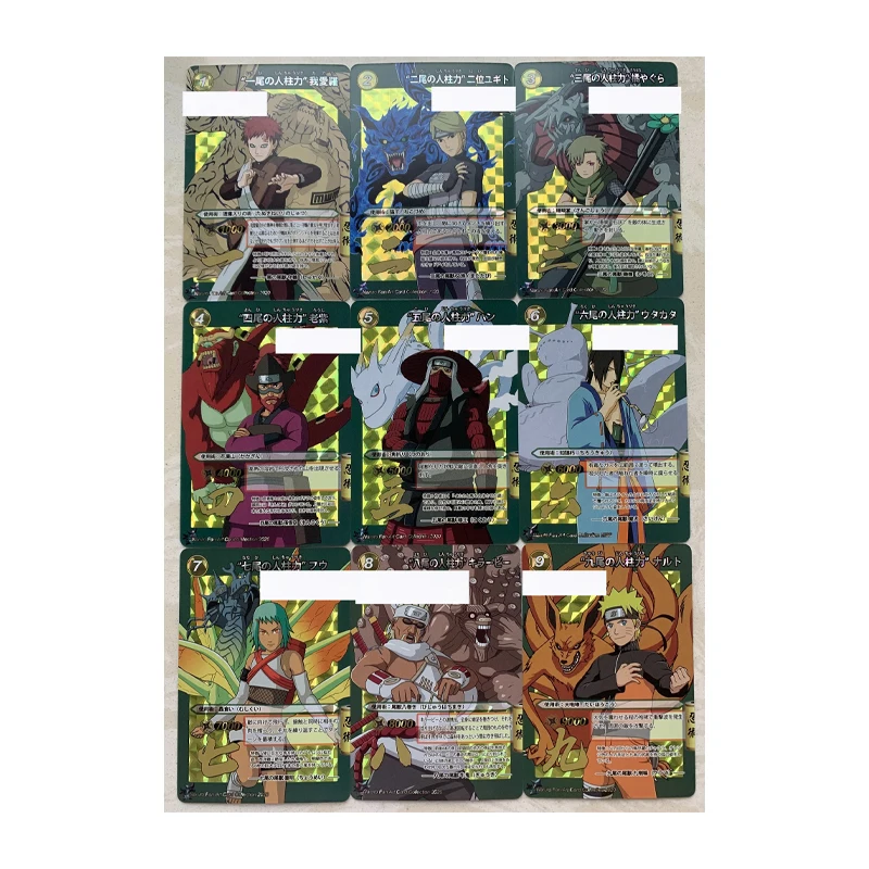 9 Pz/Set Bijuu Naruto Toys Hobby Hobby Collezione Di Giochi Da Collezione Carte Anime