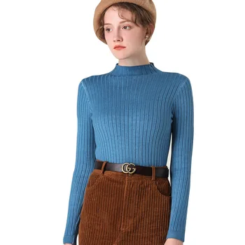 

2020 women Pumping high lapel sweater Korean style slim bottoming shirt women autumn and winter plus size cashmere