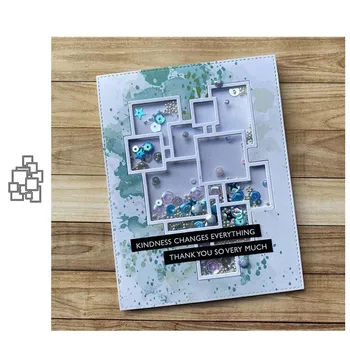 

JC Square Stacking Overlap Background Metal Cutting Dies Scrapbook Stencil Card Make Mould Mold Model Craft Decoration Die Cut