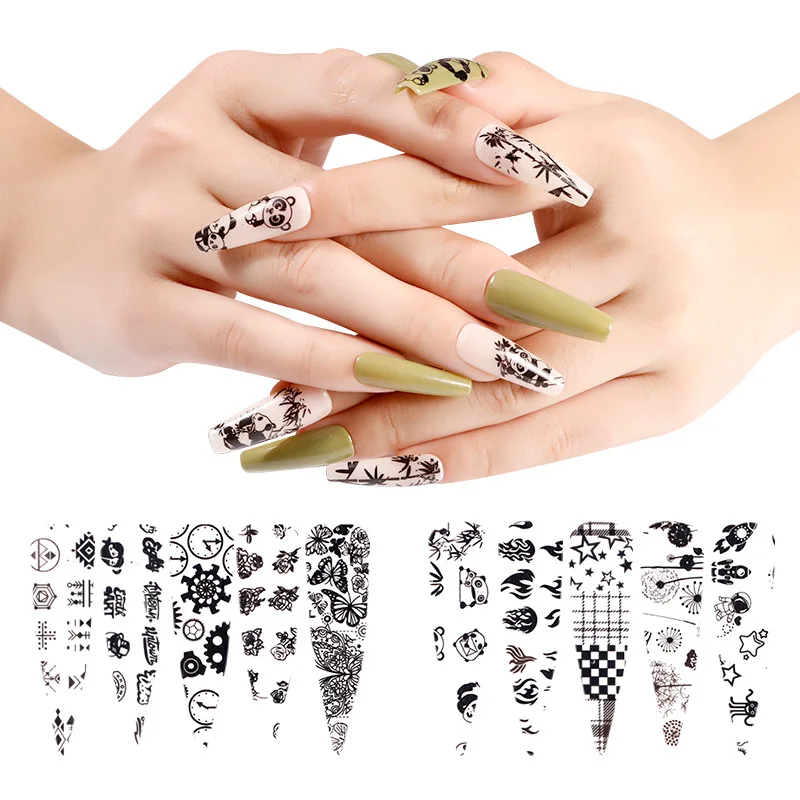 

1 Box of High-end Exquisite Nail Leopard Print Star Transfer Paper Color Marble Love Leopard Print Nail Stickers Nail Supplies