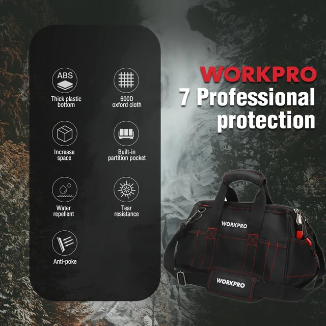 WORKPRO 16 Pollici Cerniera Resistente Borsa Attrezzi