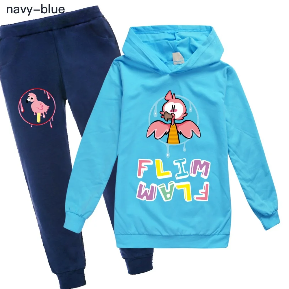 

Flamingo Flim Flam Spring Autumn Kids Clothes Set 2Pcs Boys Girls Fashion Cotton Hoodies Harem Pant Casual Jogging Suit