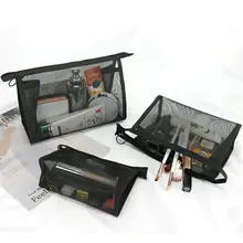 Transparent Mesh Cosmetic Bag, Compact, Portable, Simple, Large-capacity Storage Bag, Clutch Bag, Cosmetic Storage Bag