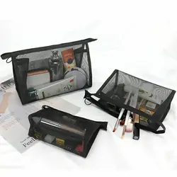 Transparent Mesh Cosmetic Bag, Compact, Portable, Simple, Large-capacity Storage Bag, Clutch Bag, Cosmetic Storage Bag