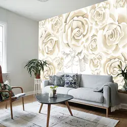 ТВ фон обои бесшовная крупная роспись современный китайский стиль гостиная 3D нетканые обои ткань ручная роспись цветок