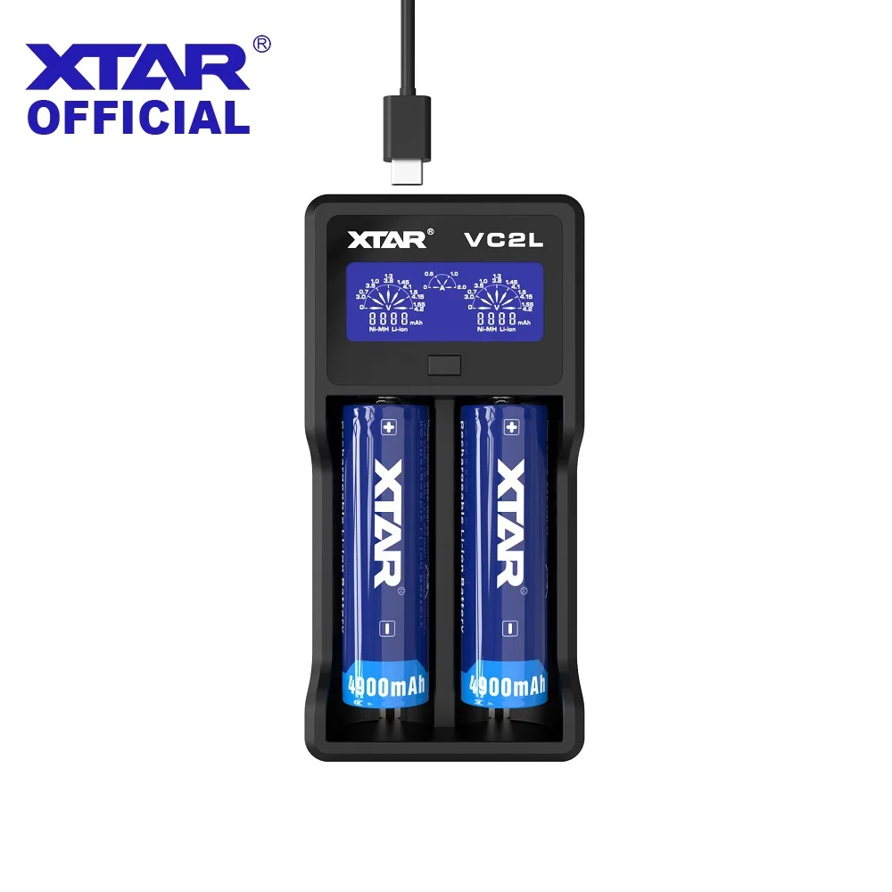 Xtar VC4 USB Charger LCD Display 21700 20700 26650 18650 14500 AA AAA Battery 