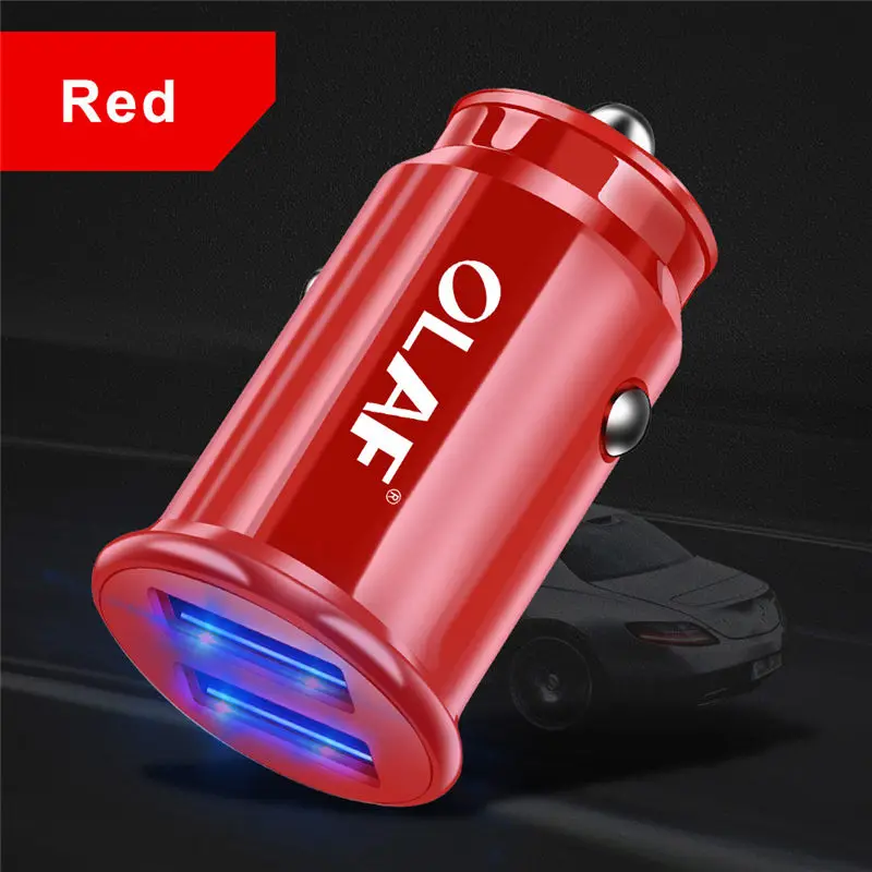 Red Автомобильное зарядное устройство Dual USB быстрое зарядное устройство для Samsung S8 S9 S10 iPhone XS Max Xiaomi huawei Mini Мобильный автомобильный телефон зарядное устройство адаптер в автомобиле - Тип штекера: Red