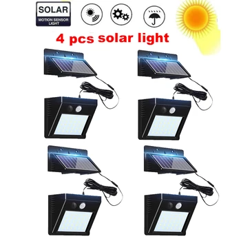 

2/4pcs 3 Models Dimmable Solar Lamp PIR Motion Sensor Solar Light 100/56/30 LED Outdoor Garden Yard Path Wall Lamp split mount i