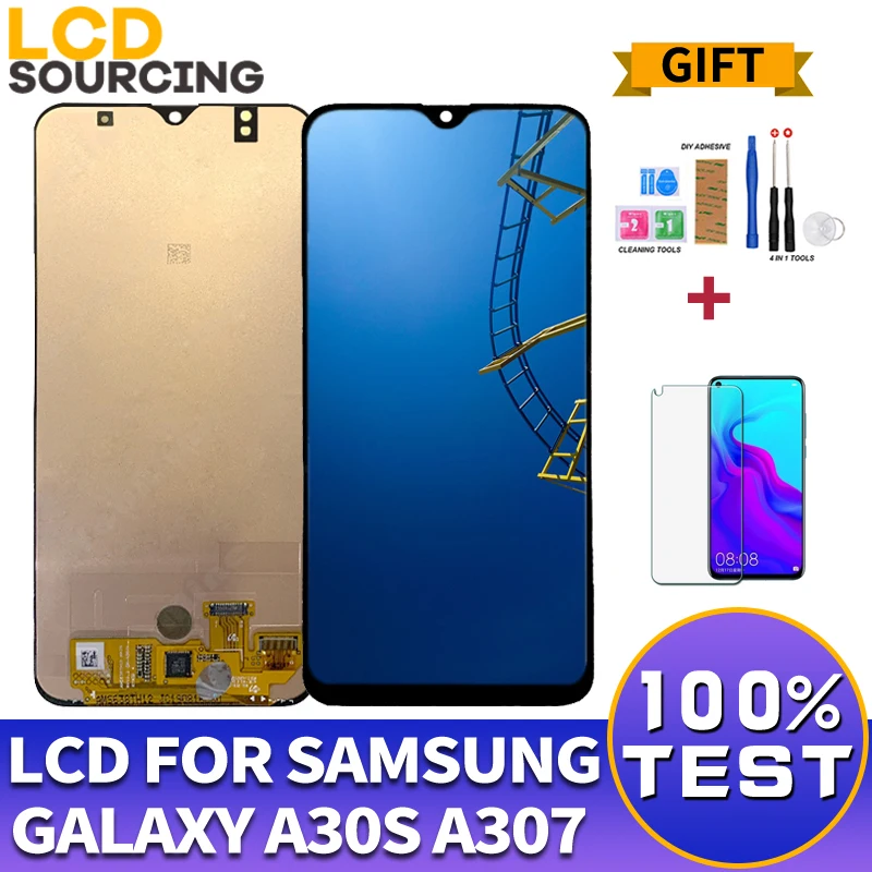 6," AMOLED для samsung Galaxy A30s lcd A307 A307F A307FN дисплей сенсорный экран дигитайзер в сборе для samsung A30s Замена