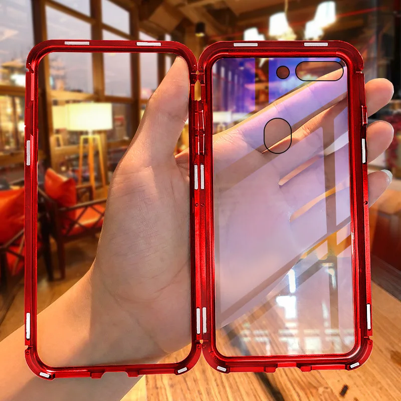 360 Полный Магнитный чехол для телефона iPhone 7 8 Plus Coque Алюминиевый металлический чехол-бампер для iPhone X XR закаленное стекло чехол