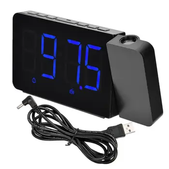 

radio Adjustable LED Brightness FM Radio Projection Snooze Alarm Table Clock radio speaker