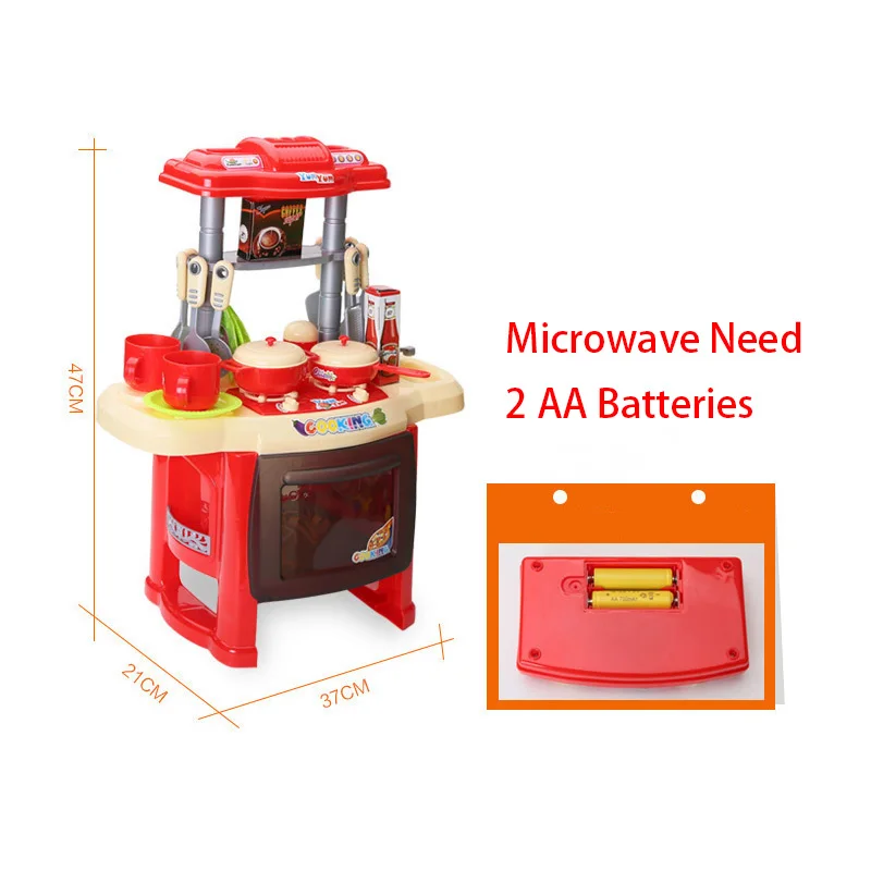 Детские кухонные игрушки, смоделированная кухонная посуда, музыкальный светильник, пластиковые ролевые игры, кухонные игрушки, набор безопасных милых детских игрушек для девочек, подарок
