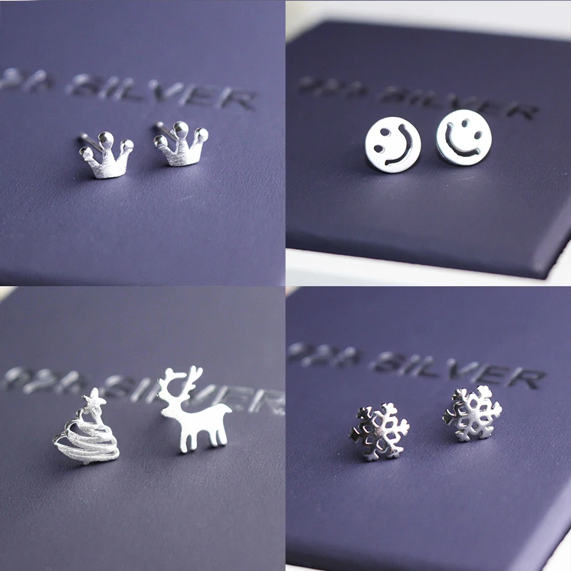 

925 Sterling Silver Pin Simple and durable Mini earrings, anti allergy New Year gift