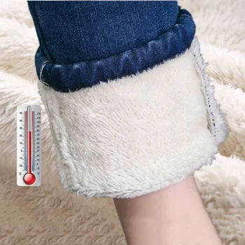 

Plus Size Winter Thicken Warm Jeans Female High Waist Skinny Denim Pants for women Velvet Trousers Mujer Office Lady Work Jeans