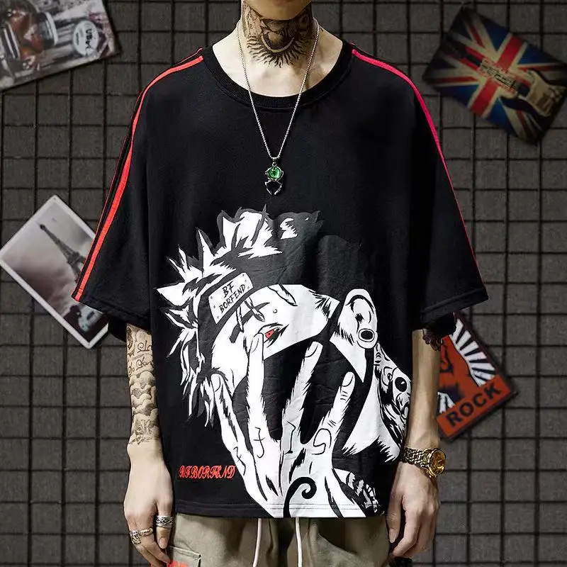 Футболка с Наруто Какаши хип хоп Мужская футболка принтом s летняя мужская