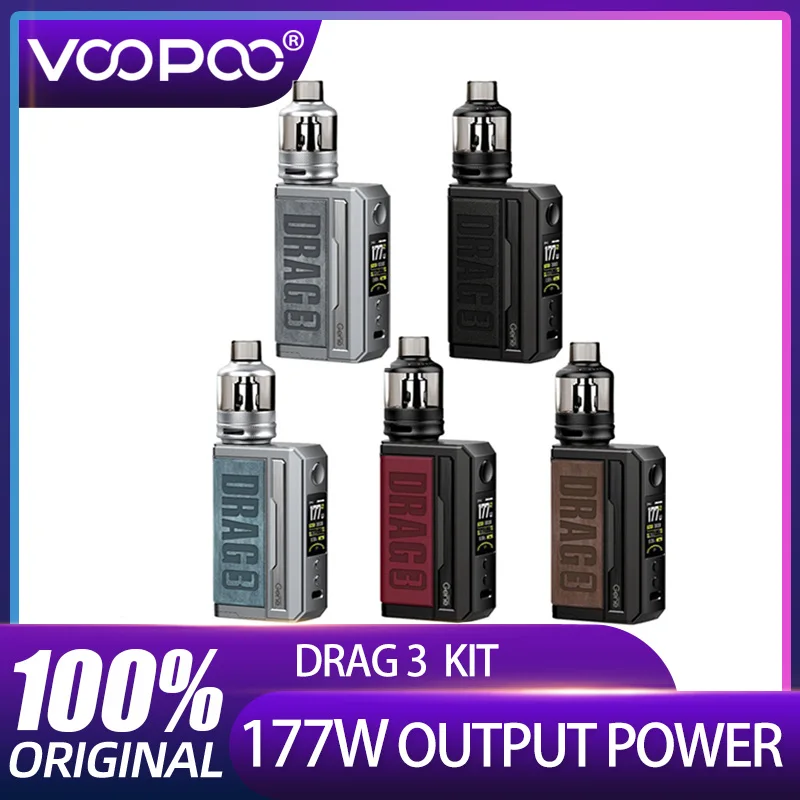 Original 177W VOOPOO DRAG3 Kit TC con 5,5 ml de TPP tanque arrastre 3 Mod VS arrastrar 2 Kit TC wi/ 5ml UFORCE T2 del atomizador del E-cigarrillo Vape Kit nuevo