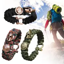 Ручной тканый браслет мульти-стиль ретро браслет для выживания на открытом воздухе Регулируемый практичный и красивый широкое применение
