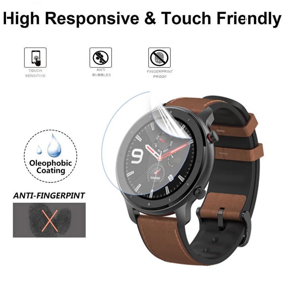 

1PC Soft Protector Screen Condensate Film for AMAZFIT GTR Smart Watch 47mm Transparent Screen Protector for Xiaomi Mi Band 4 Q70