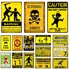 Warning Fart Zone Metal Sign Caution Do Not Enter Metal Poster Zombie Party Wall Decor Bigfoot Crossing Metal Plate YL111 ► Photo 1/6