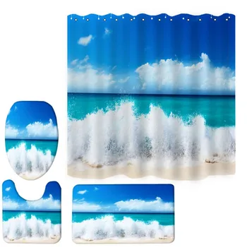 

Abstract Nature Bathroom Shower Curtain Quality Simple Natural Waterproof Cloth Animal Scenery 3D Decorative Wall Totem