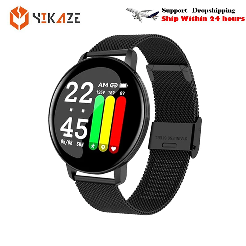 

W8 Smart Watch Round Women Waterproof Smartwatch Men Women Fitness Tracker Blood Pressure Monitor for Android IOS Smart Clock
