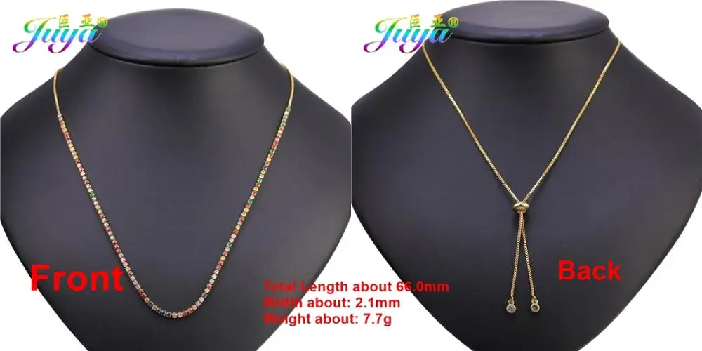Gold Juya, женское ожерелье, поставки, радужные кристаллы, колье, регулируемая цепочка, ожерелье для нового Yaer, рождественский подарок, ювелирное изделие - Окраска металла: Gold