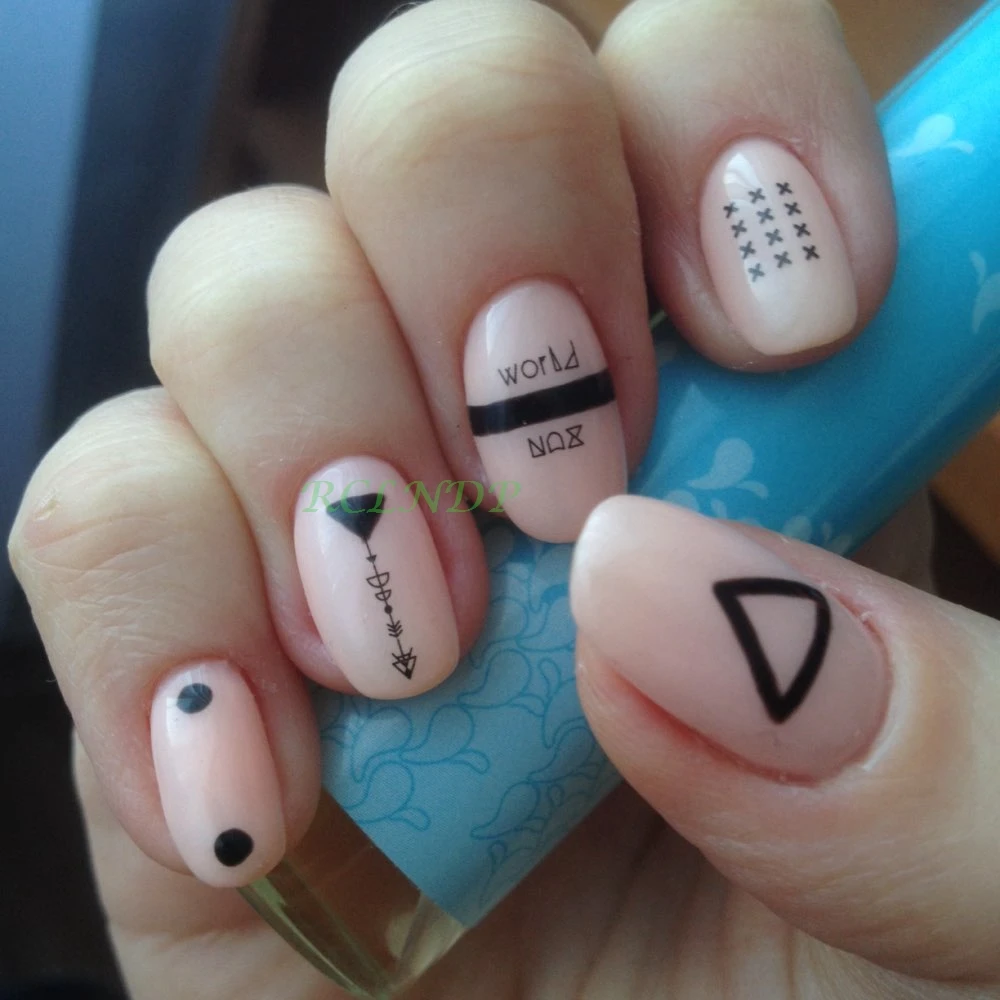 Водная наклейка для дизайна ногтей все украшения слайдеры геометрический