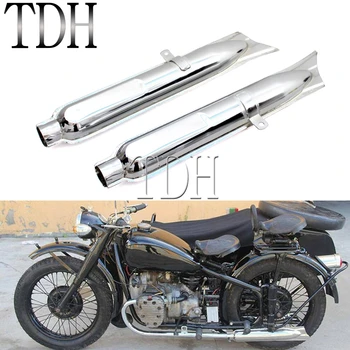 

Chrome Retro 750cc Fish Tail Motorcycle Rear Exhaust Pipe Muffler For BMW K750 M1 M72 R71 R12 Dnepr MT12 Exhaust Pipe
