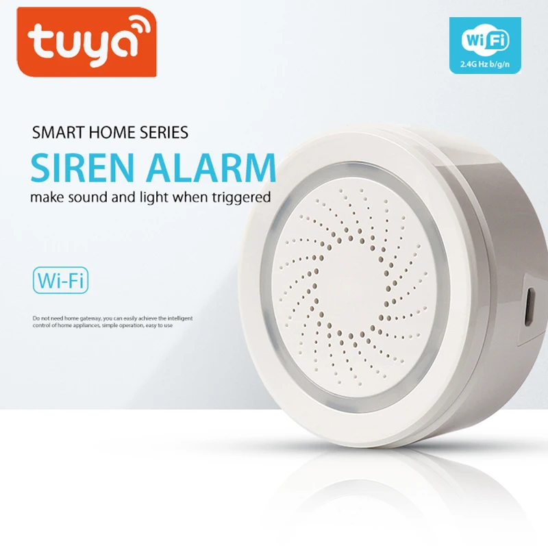 Tuya звуковая сигнализация детектор Поддержка Alexa Google Home Беспроводной Wi Fi звук