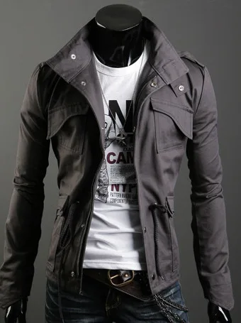 

Autumn And Winter Men Korean-style Stand Collar Slim Fit Solid Color Jacket Korean Men 's Casual