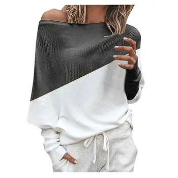 

Knitted Sweater Women Off Shoulder Top Pullover Loose Batwing Long Sleeve Sweater Jumper Pull femme hiver sweat 10