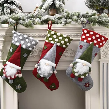 

Christmas Decoration Christmas Socks Pendant Lamb Wool Small Boots Children New Year Candy Bag Gift Fireplace Tree Jewelry