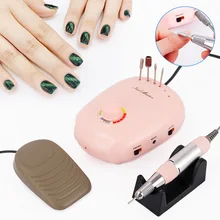 Розовая дрель для маникюра, 35000 об/мин, 20 Вт, электрическая дрель для ногтей, аксессуары для сверла машины, контроль скорости, педикюр, маникюрные инструменты