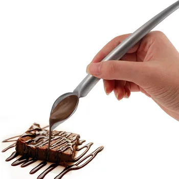 

DIY Stainless Steel Chocolate Spoon Pencil Spoons Cake Decorating Baking Pastry Tools Accessories small