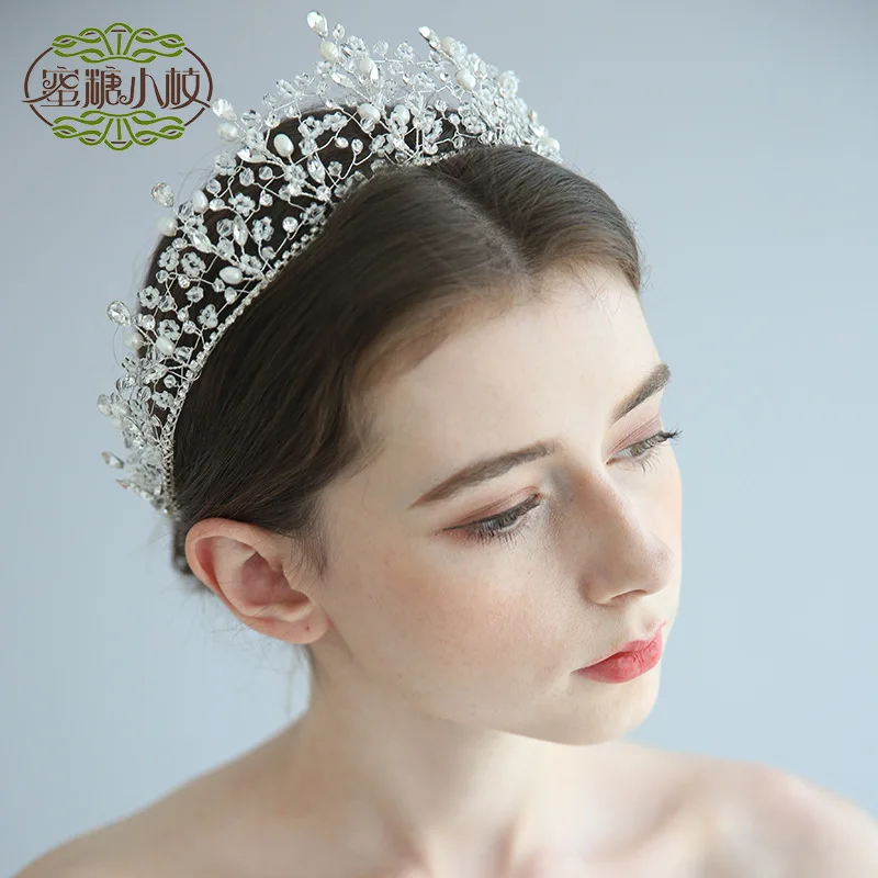 

G4176 Europe And America Bride Crown Birthday Accessories Luxury Handmade Queen Big Crown Headdress Cake Bakery Decoration