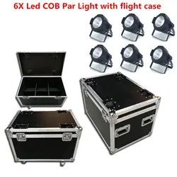 6X Led COB Par Light с flightcase 200 Вт светодиодный прожектор Par с мультичипом RGBWA UV 6в1 теплый белый холодный белый светодиодный dj свет Мыть прожектор для