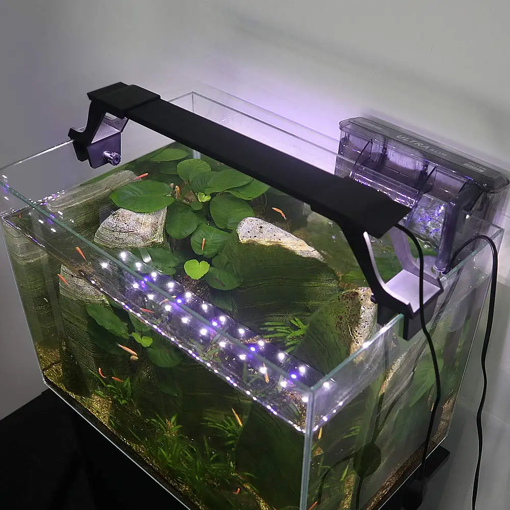 Супер яркий светодиодный светильник для аквариума с двойным кронштейном, синий и белый светильник, светильник для аквариума с выдвижным кронштейном, 36 светодиодный s D30