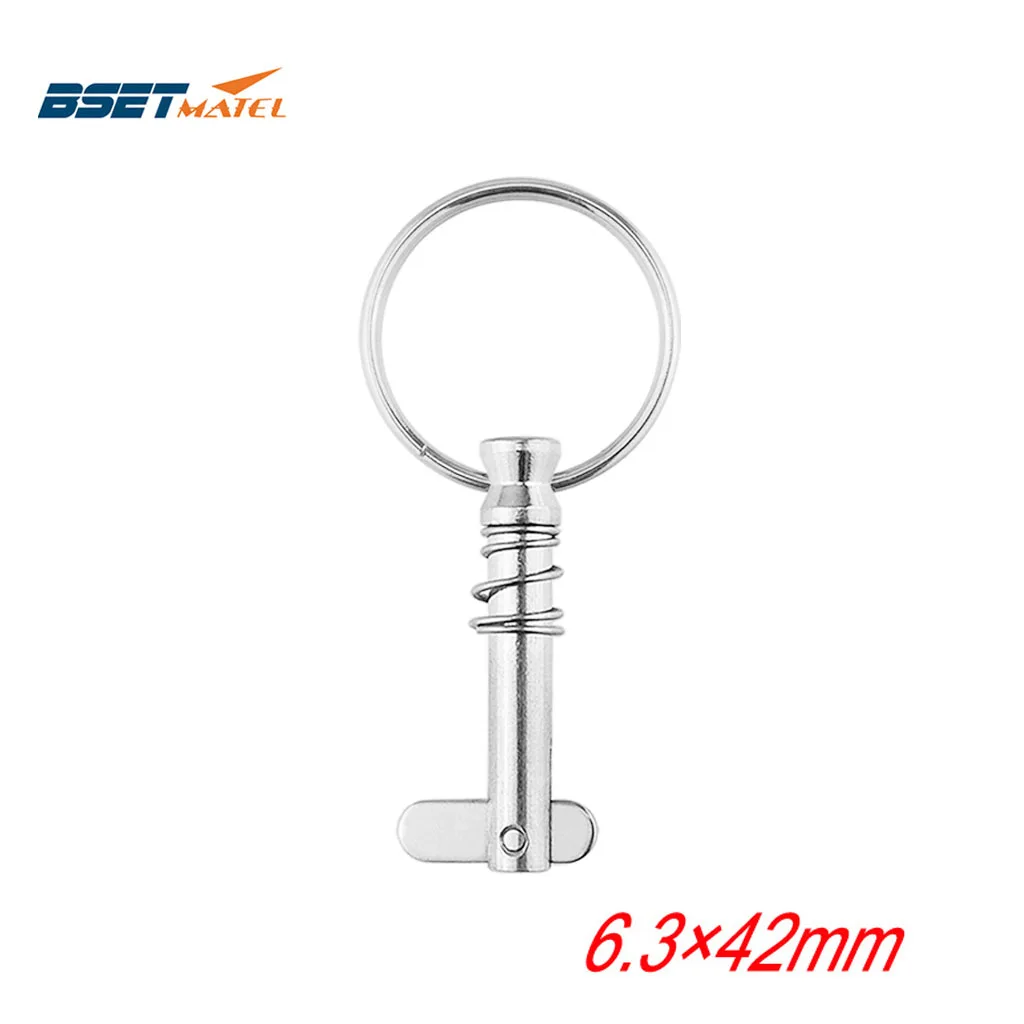 6.3*42mm BSET MATEL Marine Grade 1/4 inch Quick Release Pin with Ring for Boat Bimini Top Deck Hinge hardware Stainless | Спорт и