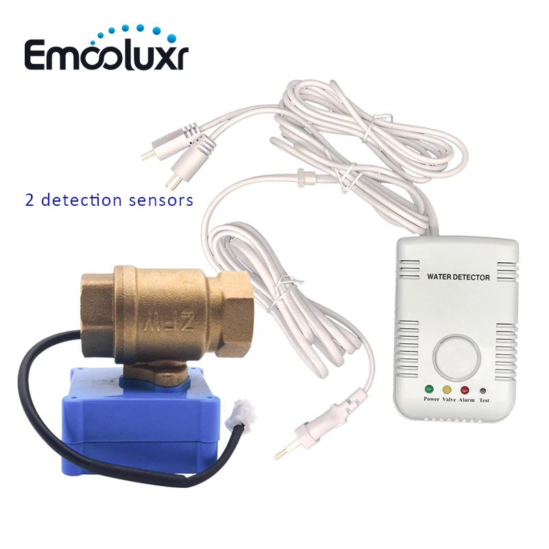 NewWaterLeakageSensorAlarmwithDN15BrassValveand2pcsLong