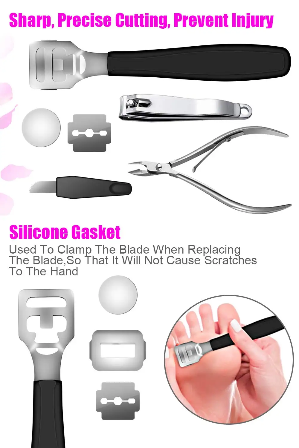 Professional Pedicure Tools Set, Nail Pedicure Care Kit Callus Remover –  BABACLICK