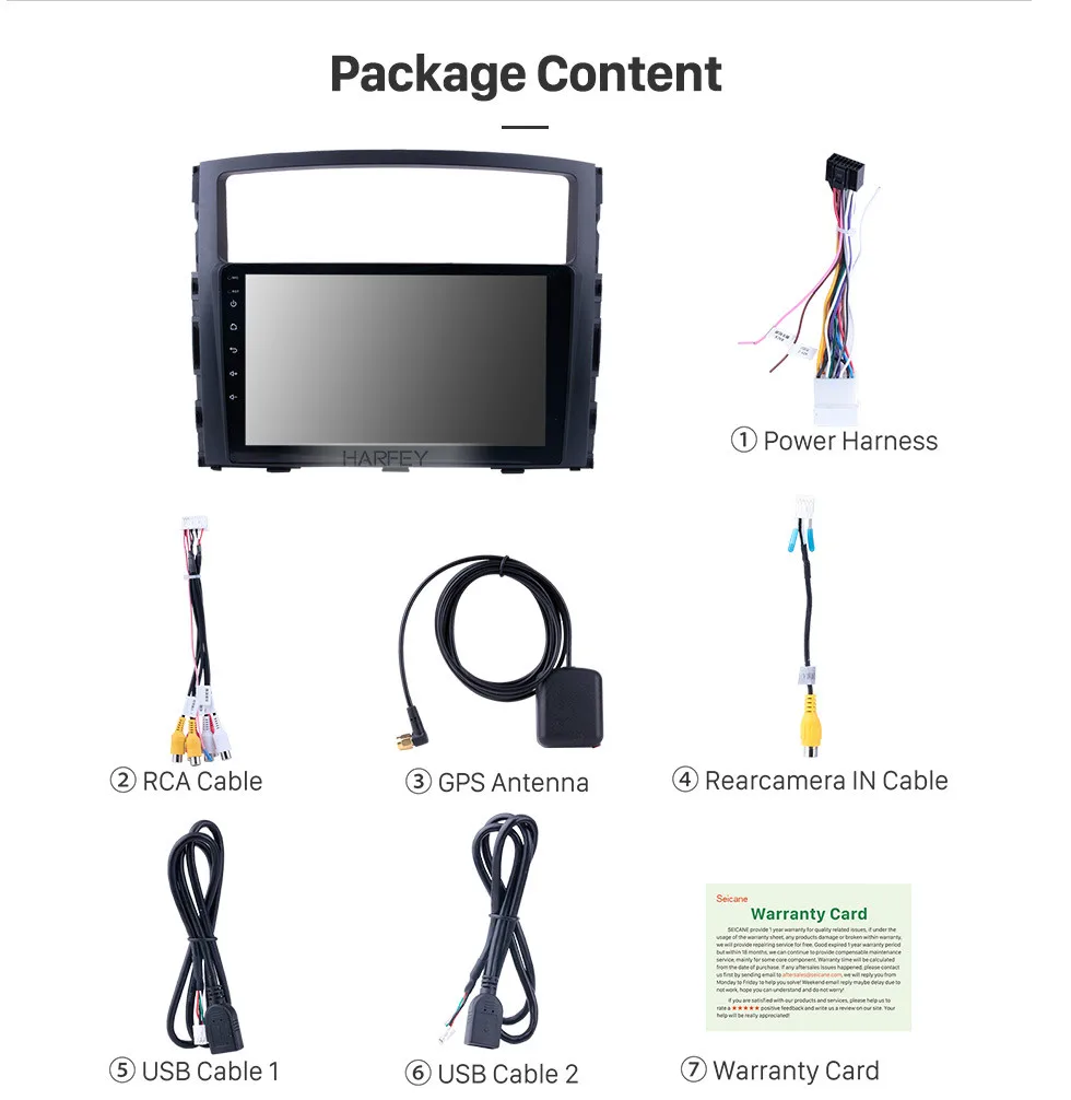 Excellent Harfey head unit 9 inch Android 9.0 2Din Car Radio For Mitsubishi PAJERO V97/V93 2006-2013 Multimedia Player GPS navigation WIFI 14