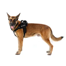 OneTigris тактический жилет для дрессировки собак с ремнем для собак с сумкой для какашек, служебный жилет для собак с петлей по бокам для удостоверения личности