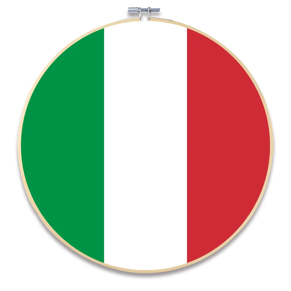 Italy Уникальный современный круглый бамбуковый обруч рамка свиток живопись национальный флаг стены искусства для гостиной Декор стены картина холст живопись - Цвет: Italy