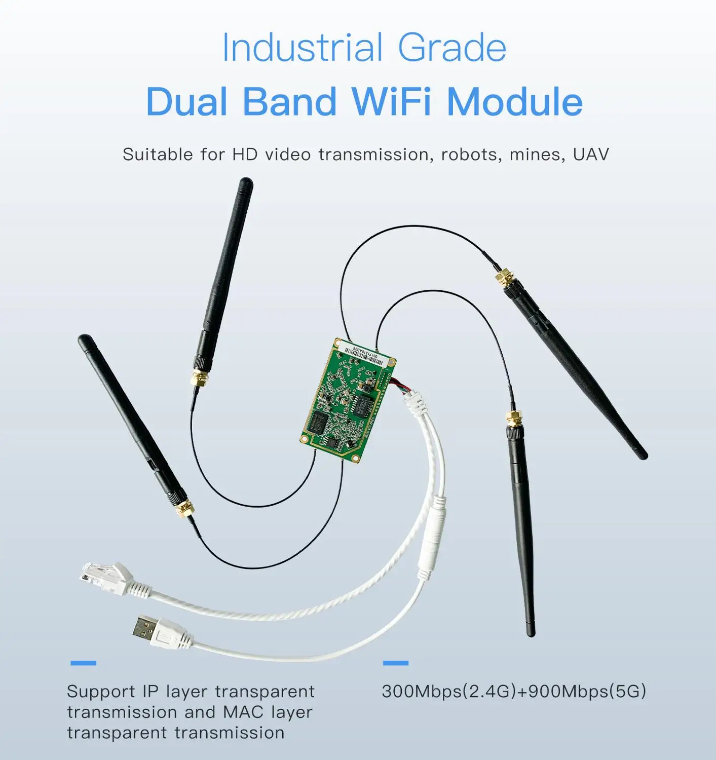 Vonets Industrial de Alta Potência 2.4g Mais 5g Banda Dupla Wifi Módulo Ponte sem Fio Roteador Repetidor Rj45 Adaptador para Dispositivos de Rede Diy