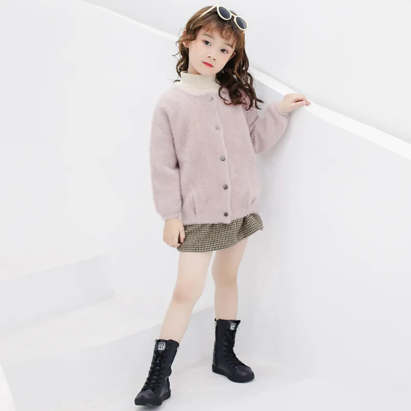

3-14 Years Girls Cotton Knitted Sweaters Kid Autumn Winter Tops For Little Girl Plus Size Coat Clothes Children Cardigan Sweater